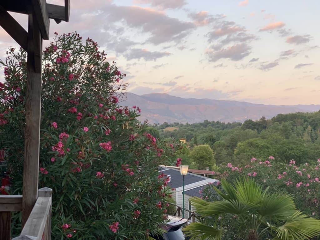 View from Al Fresco Holidays mobile home in Tuscany