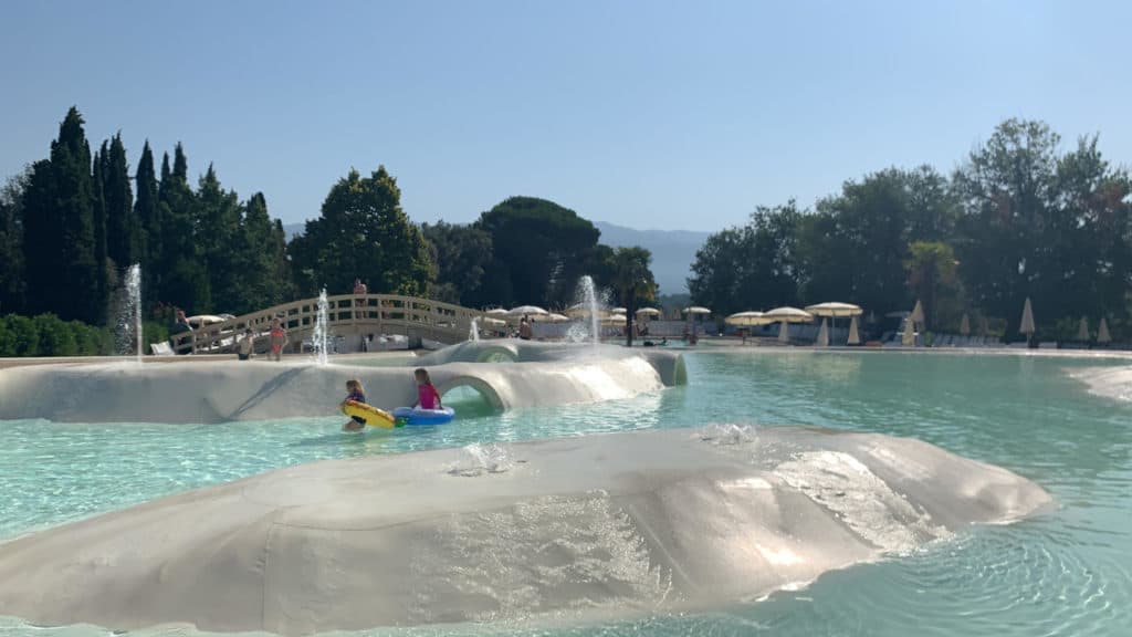 Lagoon swimming pool at Norcenni Girasole Club holiday village in Tuscany