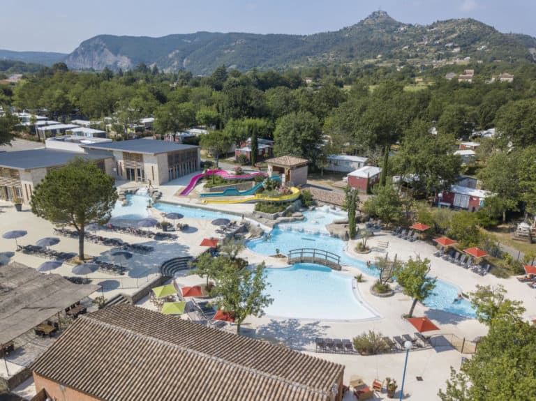 View of Soleil Vivarais swimming pool complex