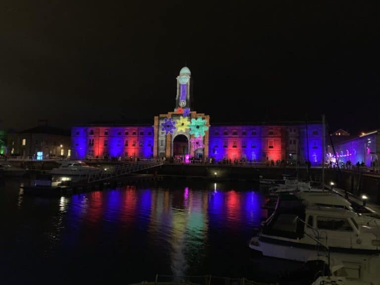 Royal William Yard lit up for Illuminate Plymouth