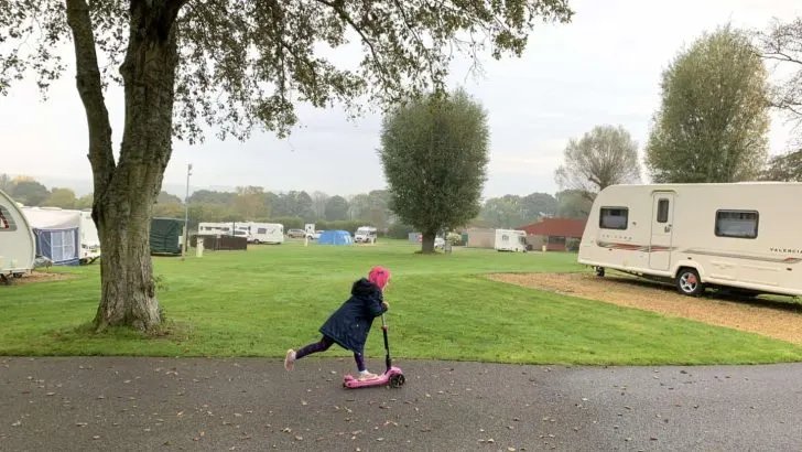 Scooting at Dorset campsite
