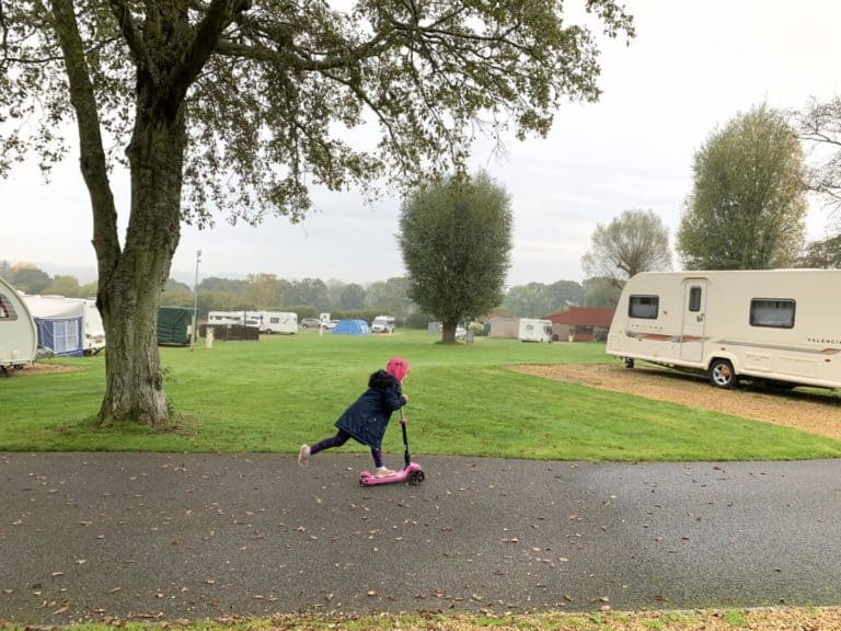 Scooting at Dorset campsite