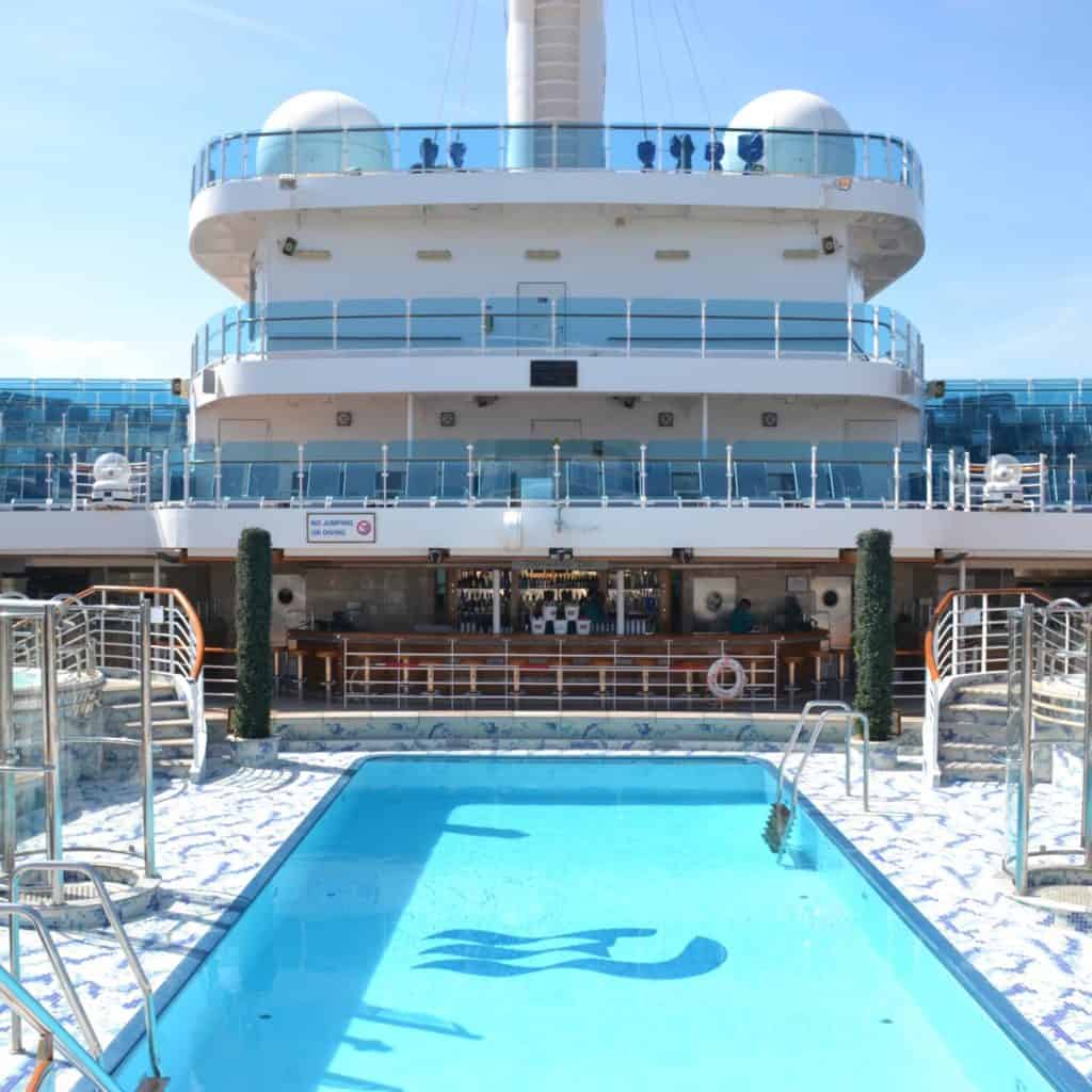 Swimming pool area on Royal Princess cruise ship