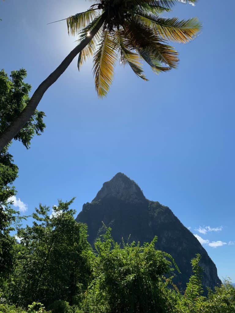 A view of the Pitons in St Lucia
