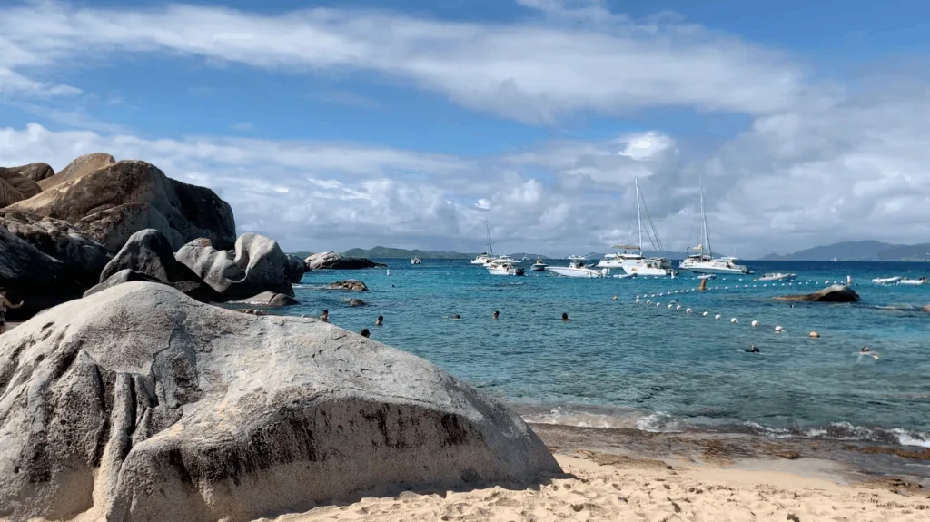 The Baths Beach in Virgin Gorda in the British Virgin Islands