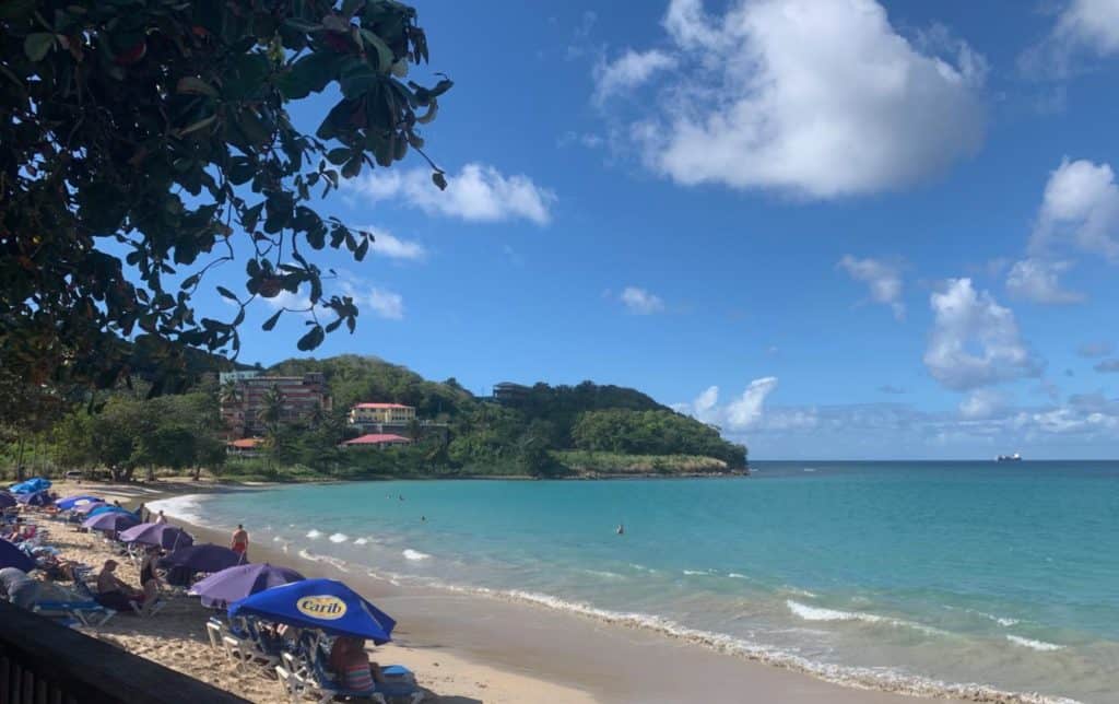 View of Vigi Beach in St Lucia