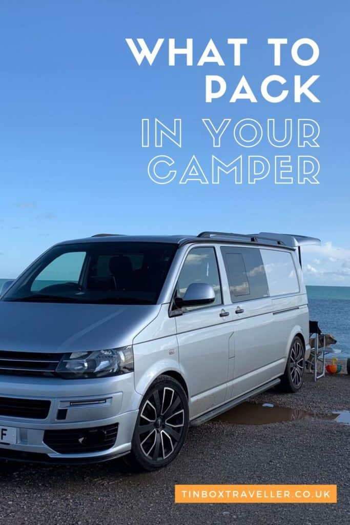 Packing for your next family van-venture? Here's our packing list including all the essential camper van equipment you need for weekends, festivals & longer trips #travel #familytravel #vanlife #camper #van #camping #packinglist #checklist #essentials #travelwithkids #TinBoxTraveller