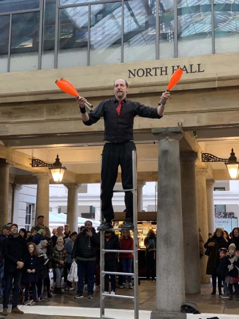 Busker on stilts in Covent Garden