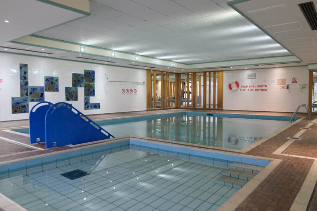 Indoor pool at Langstone Cliff Hotel in Dawlish Warren