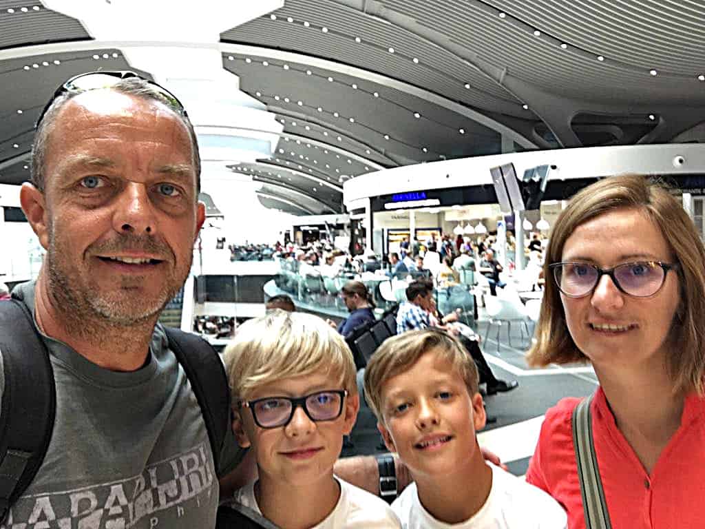 The Reid family in airport