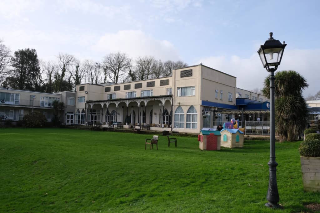 Veranda of Langstone Cliff Hotel - a dog-friendly hotel in Devon