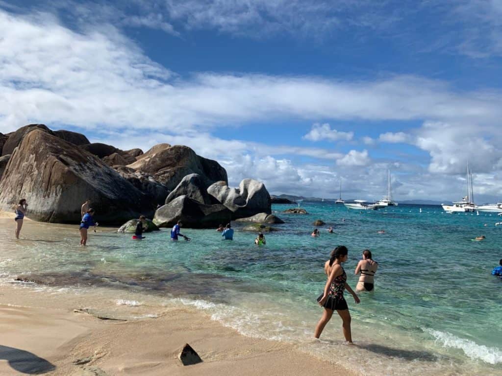 Baths beach in Virgin Gorda in the British Virgin Islands
