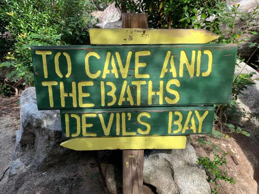 Sign at The Baths in Virgin Gorda