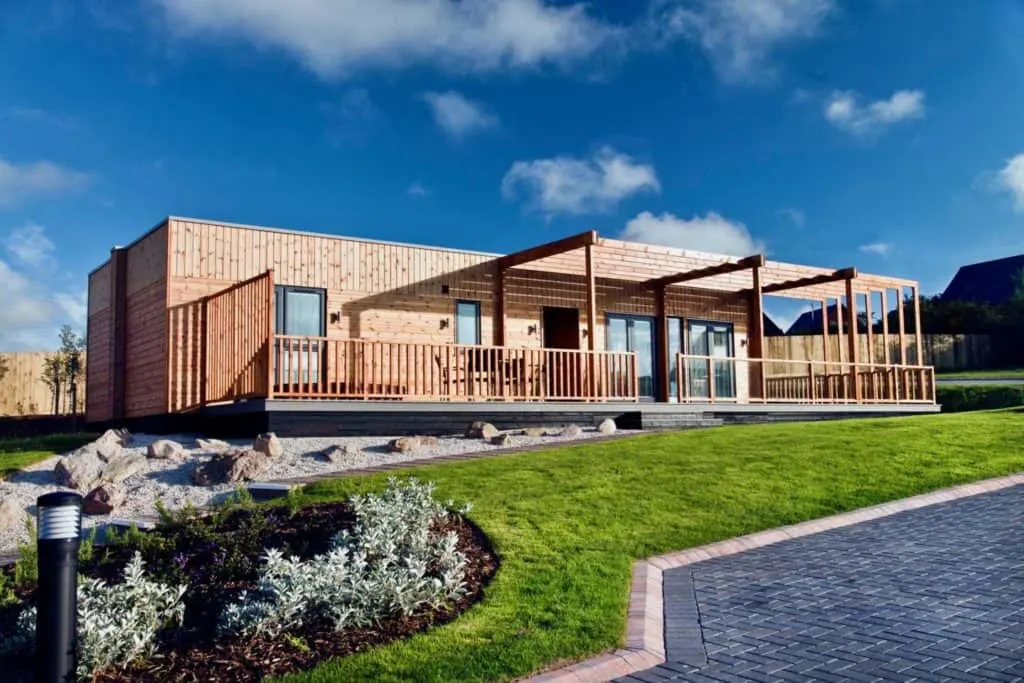Eco lodge holiday accommodation at Gwel an Mor