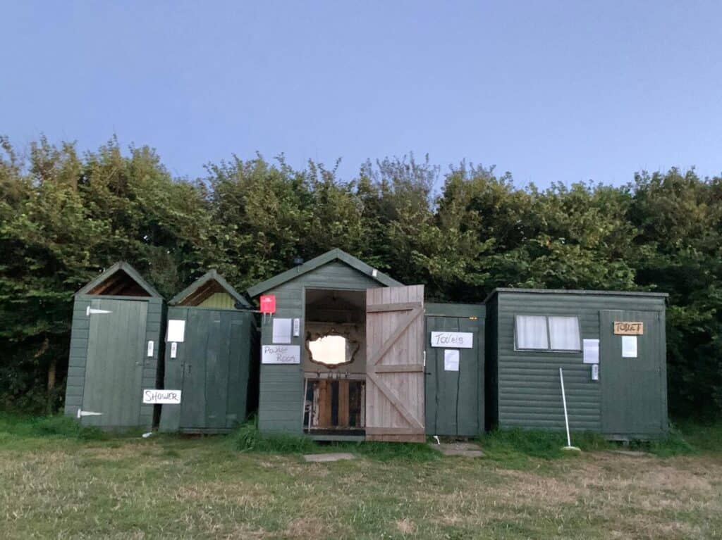 Campsite toilets and showers at Wilton Farm