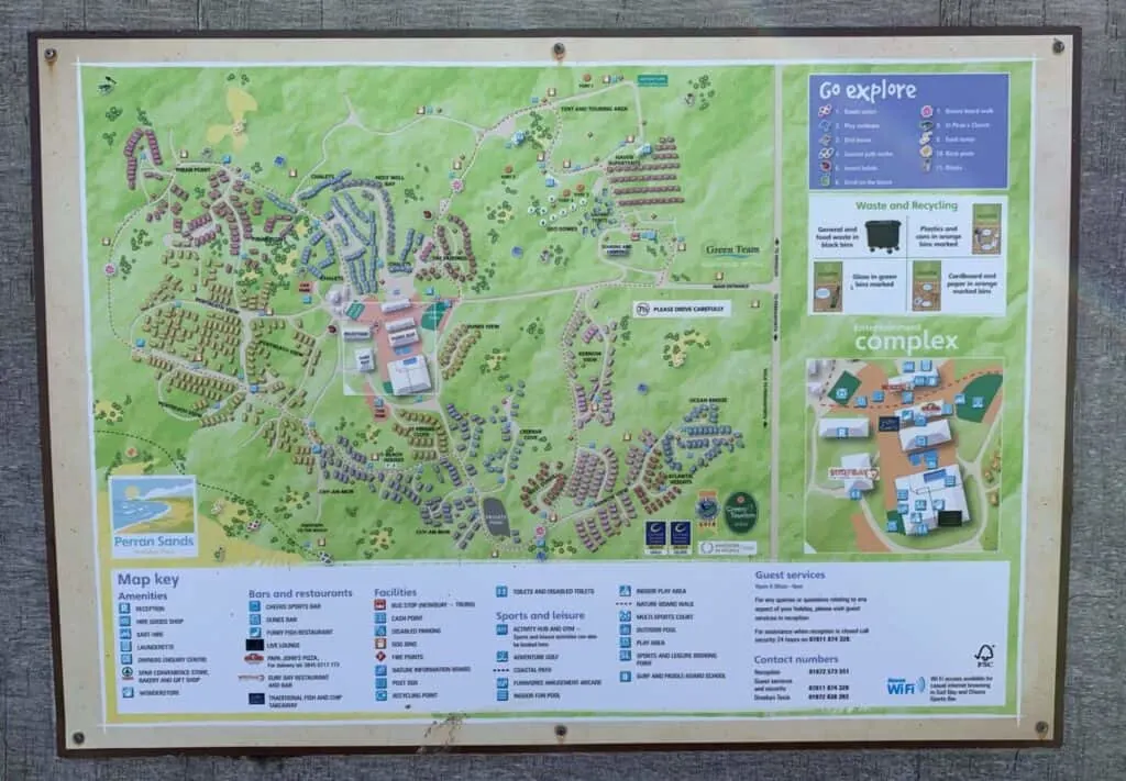 Map of Haven Perran Sands Holiday Park in Cornwall