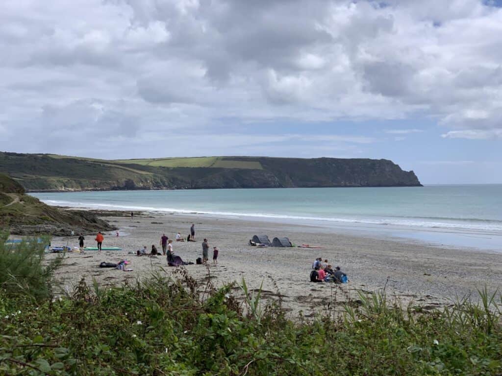 View across the sand at Pendower beach