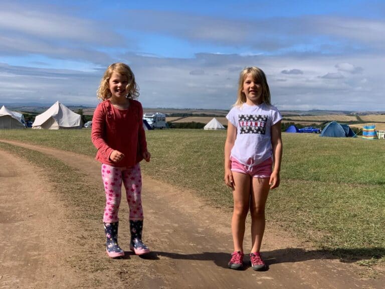 Kids on camping field