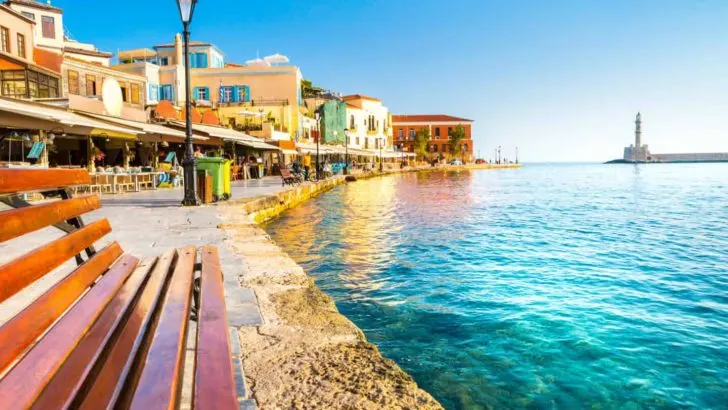 View of the old port of Chania - one of the best places to stay in Crete