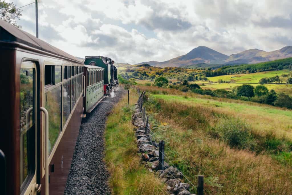 Train on Ffestiniog Railway in Wales