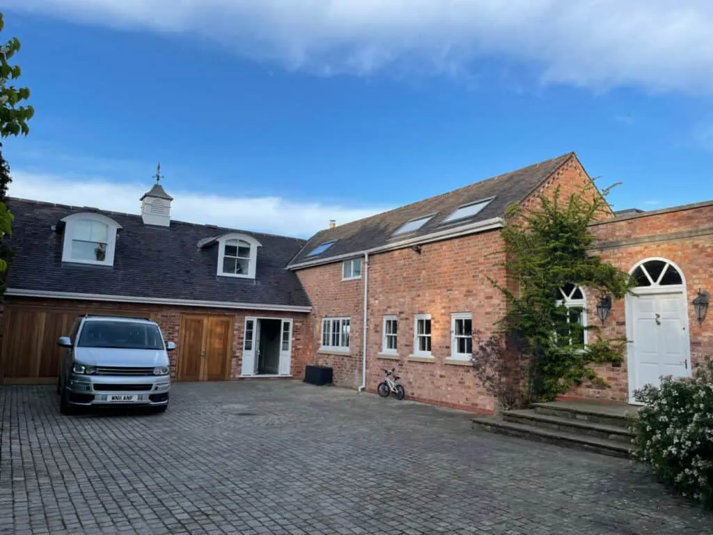 Van in parking area outside Well Furlong Cottage
