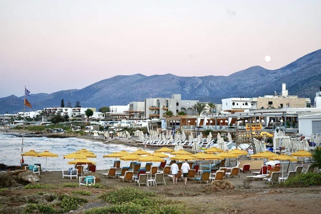 Poolside seating outside W Suites Stalida in Crete