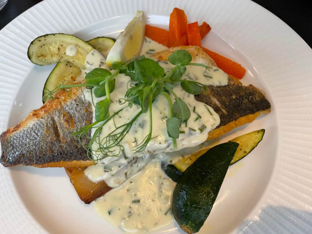 Seabass meal on plate