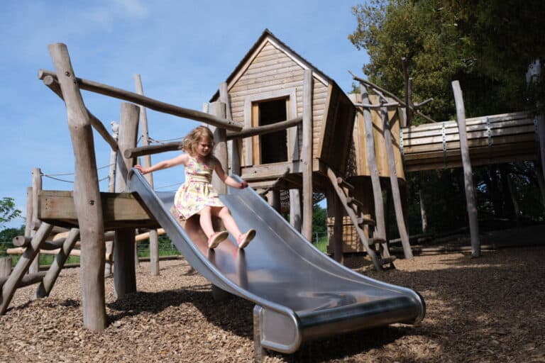 Girl on slide at Upton Country Park playground