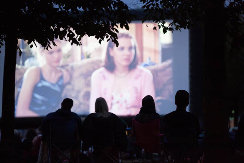 Pop Up Screen open air cinema in Greenwich 