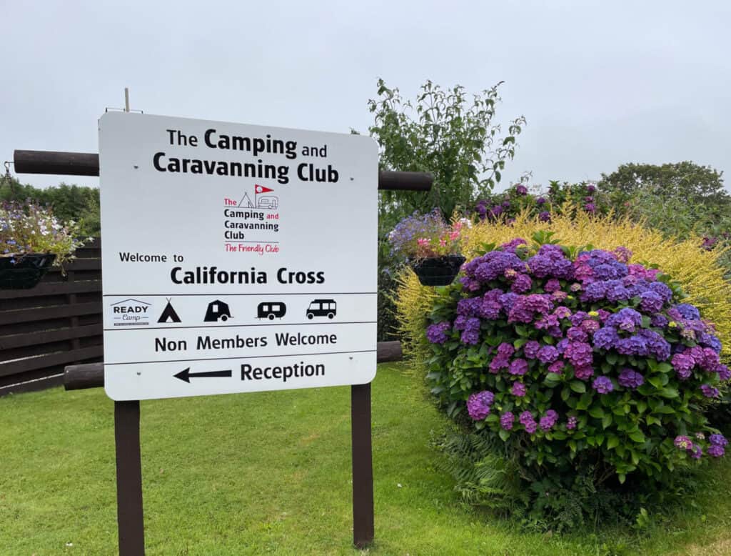 Sign at entrance to California Cross campsite