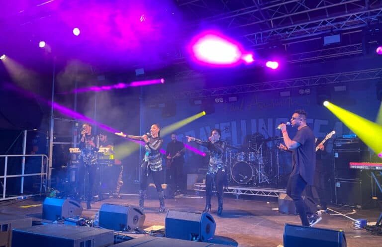 Sister Sledge performing on stage
