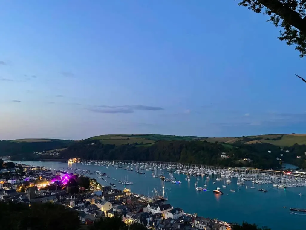 View of the River Dart and Dartmouth at night