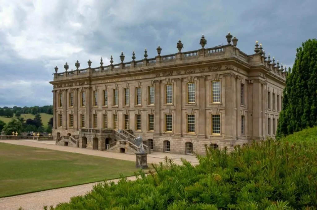 Chatsworth House, Derbyshire England. Seat of the Duke and Duchess of Devonshire. Historic House and Gardens