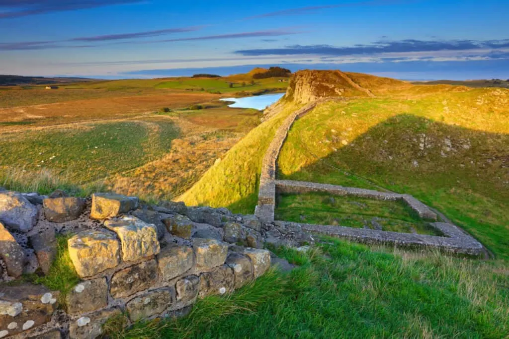 Hadrians Wall at sunset