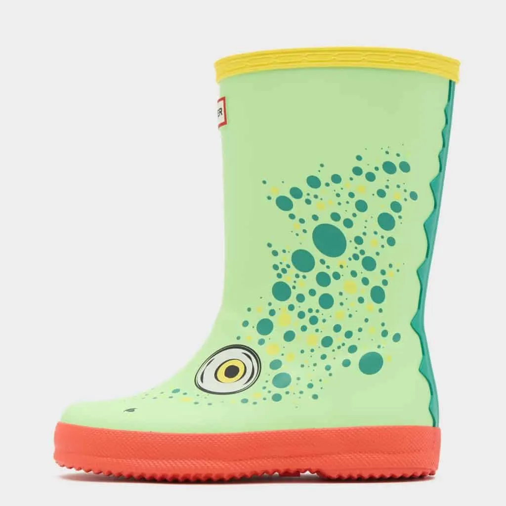 Frog themed child's wellington boots