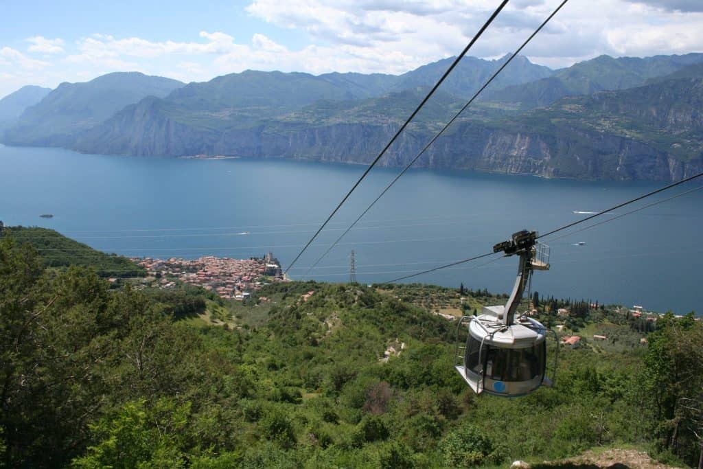 View across Lake Garda from the Cable Car to Malcesine