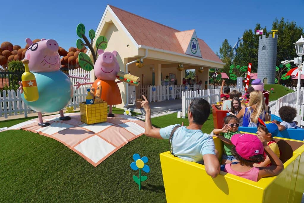 Family on ride at Peppa Pig Land in Gardaland