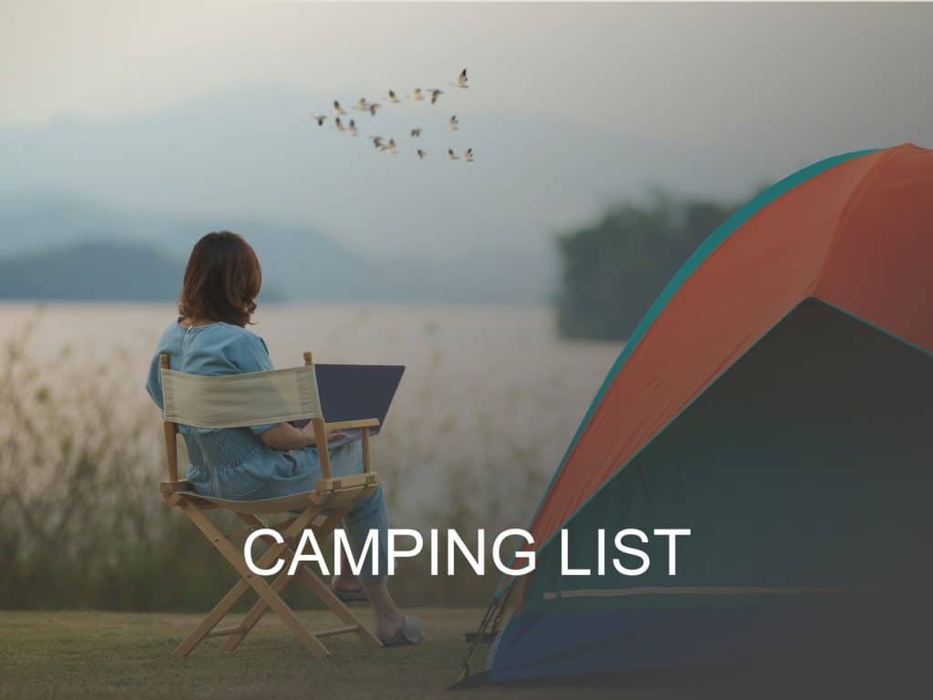 Camping packing list button