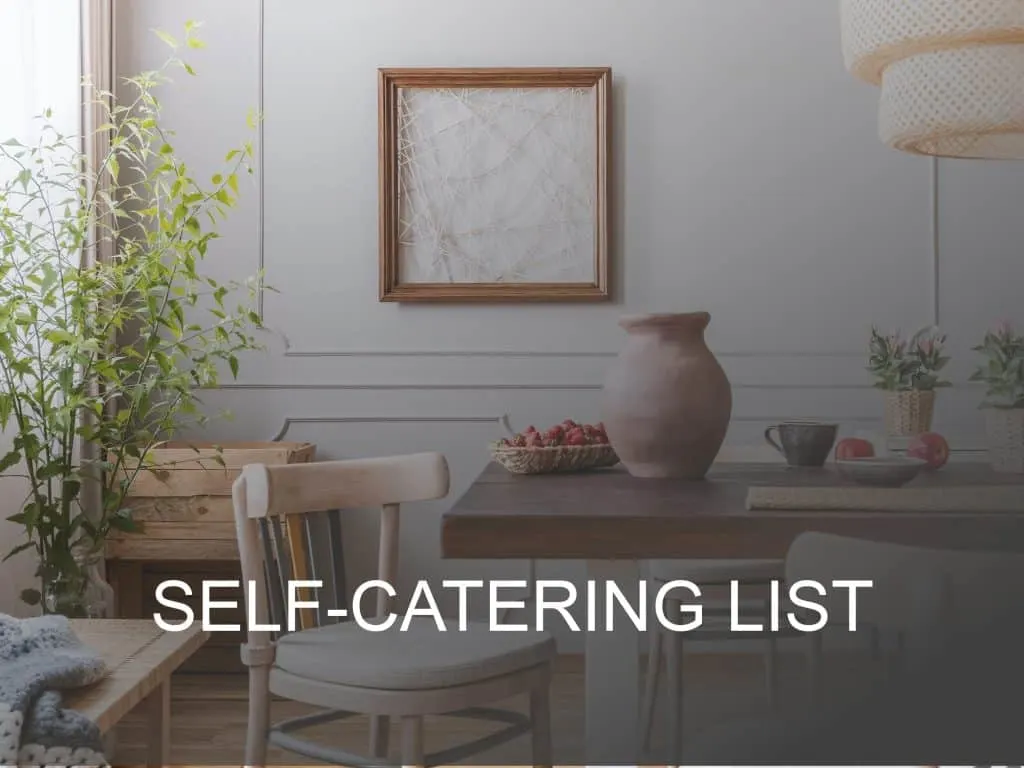 Self catering packing list button