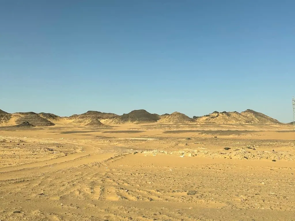 Desert seen from moving vehicle