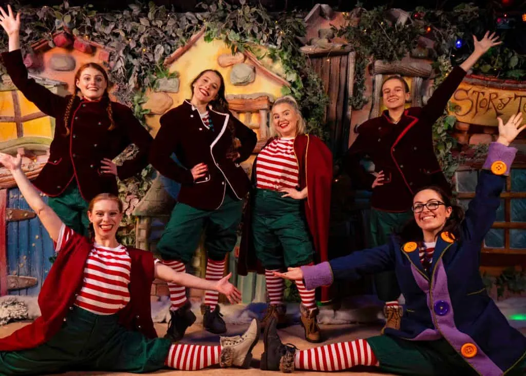 A group of elves ready to greet visitors to the Christmas experience 