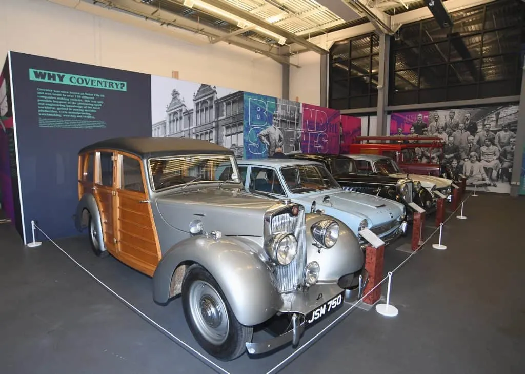 Vintage cars Lind up in Coventry Transport Museum