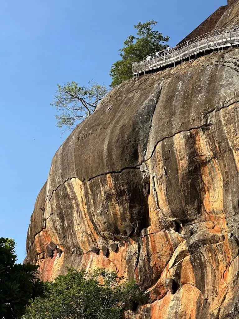 Black Hornet hives can be seen clinging to the side of Sigiriya rock