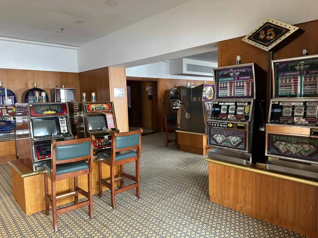 Old slot machines in the QE2's casino