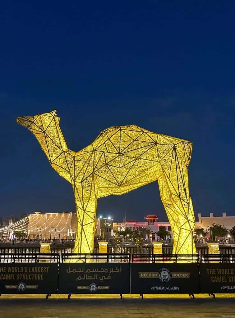 The world's largest camel structure in Riverland Dubai