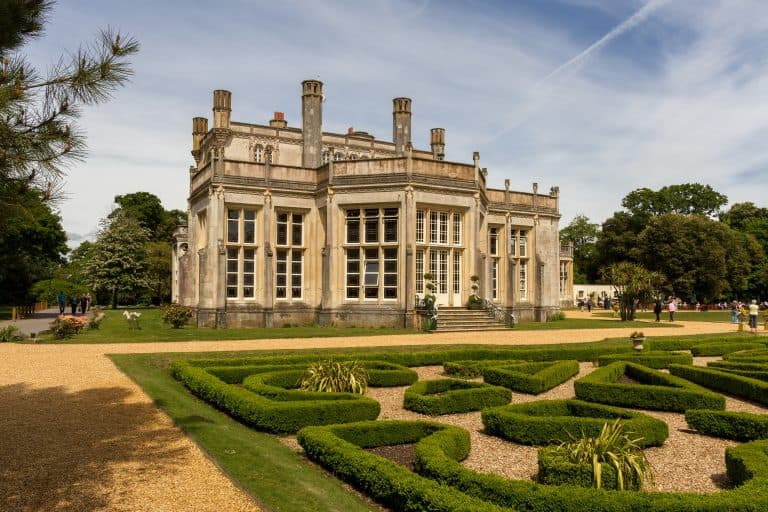 The front of Highcliffe Castle an 18th Century private residence in Dorset near the New Forest