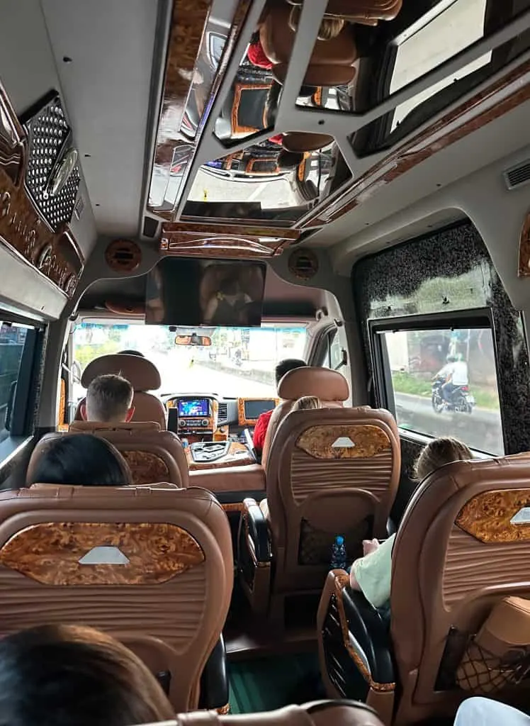 A view from he back of our luxury mini bus