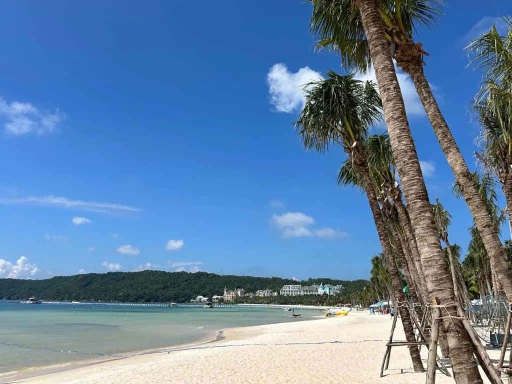 A view down the beach at New World Phu Quoc Resort