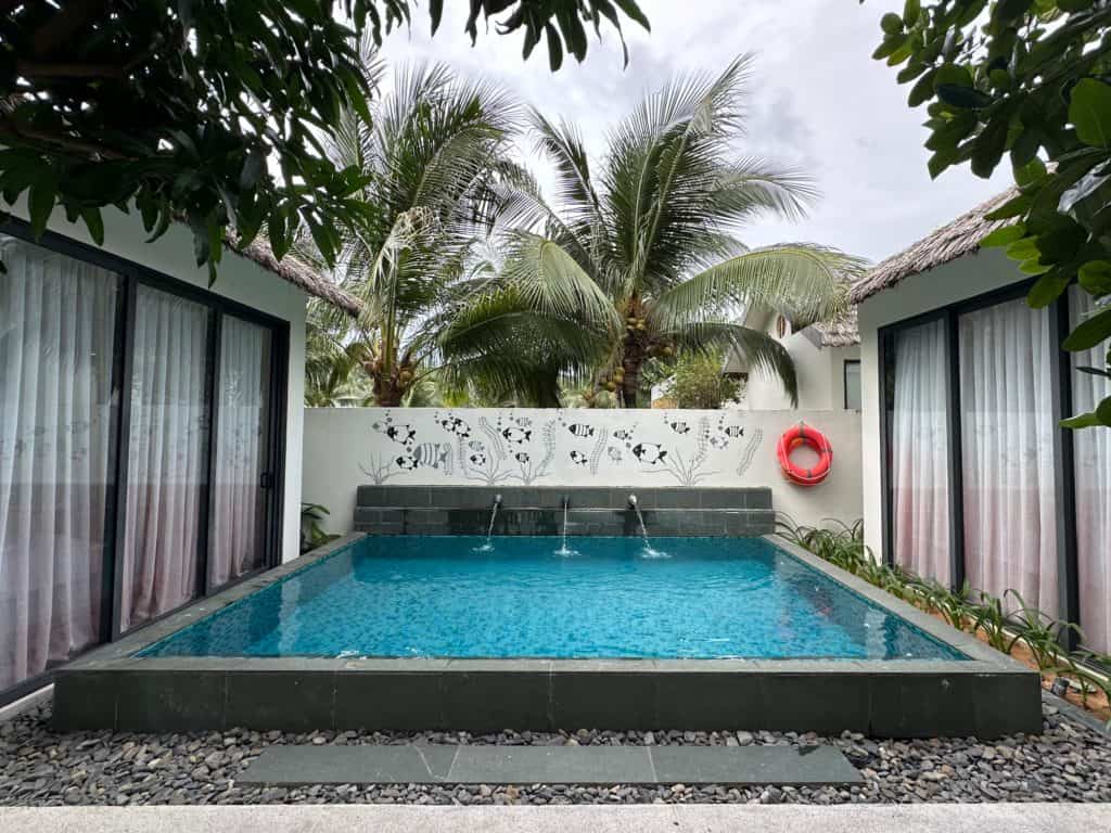 The private pool in our villa