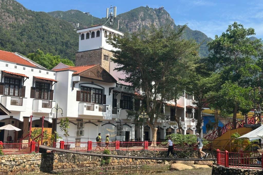 A view across the Sky Park development in Langkawi. The cable car is visible on the mountain behind